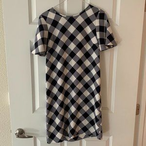 Tall Gingham Ruffle Sleeve Shift Dress